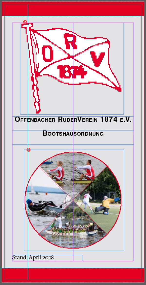 Roter Rand oben und unten 8mm, bzw. 11mm inkl. Anschnitt \\ 